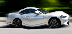 distorted image of a car